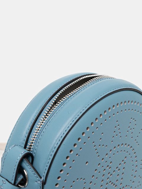 Karl Lagerfeld torebka skórzana K/CIRCLE kolor niebieski A3W30059