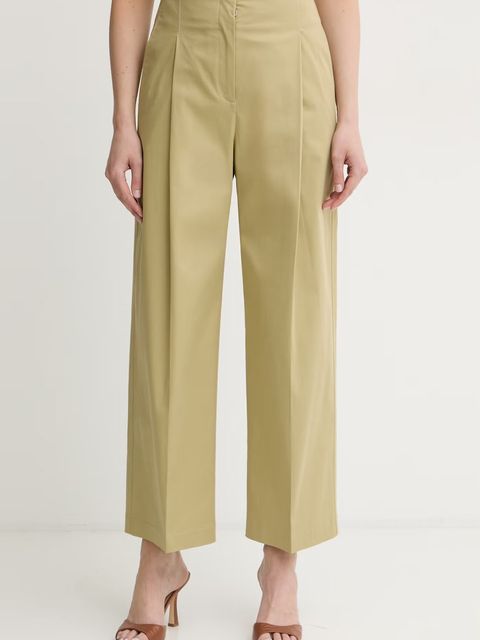 BOSS spodnie wide leg damskie bawełniane z elastanem Tulotta - zdjęcie produktu nr 1
