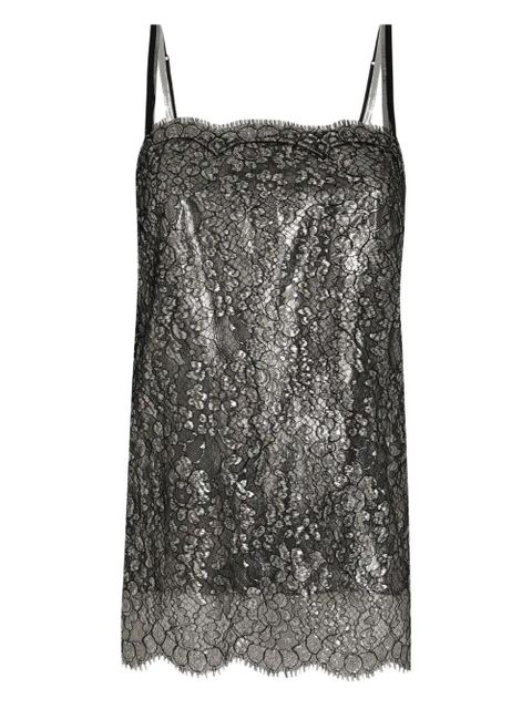 Dolce & Gabbana lamé lace top - Black - zdjęcie produktu nr 1