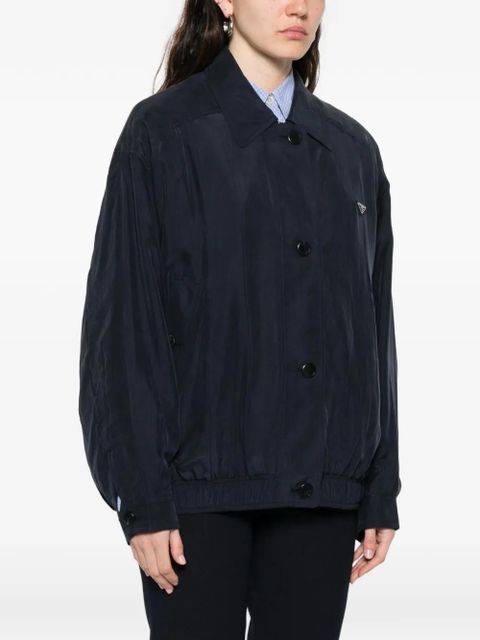 Prada button silk jacket - Blue