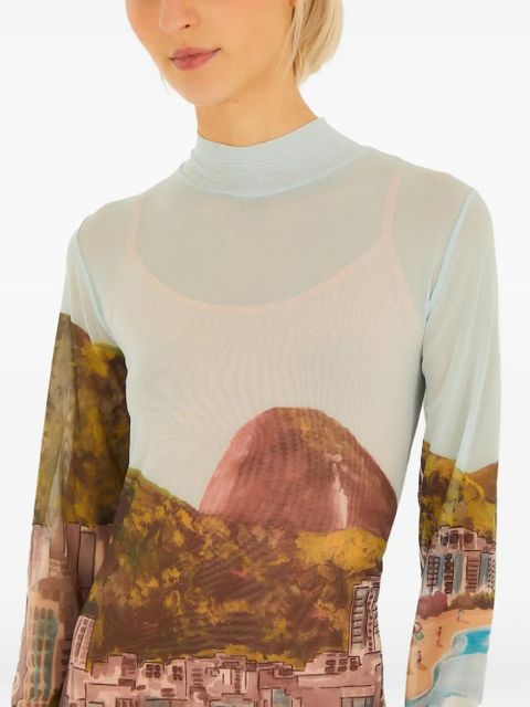 FARM Rio long-sleeve printed maxi dress - Neutrals