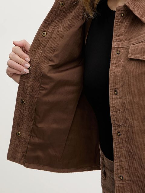 ZADIG&VOLTAIRE kurtka sztruksowa kolor brązowy przejściowa WWOW01703