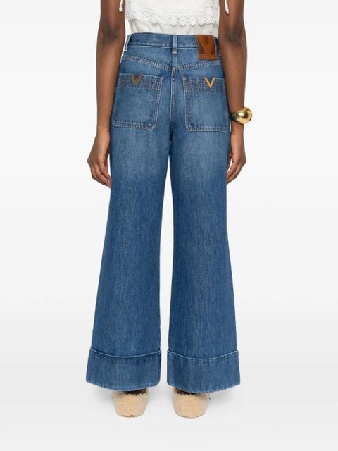 Valentino Garavani belt-loop cuffed jeans - Blue