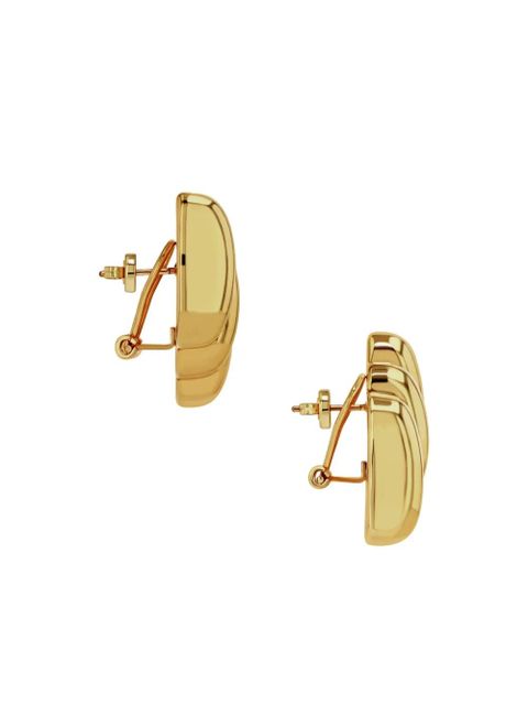 ANINE BING diagonal ribbed earrings - Gold
