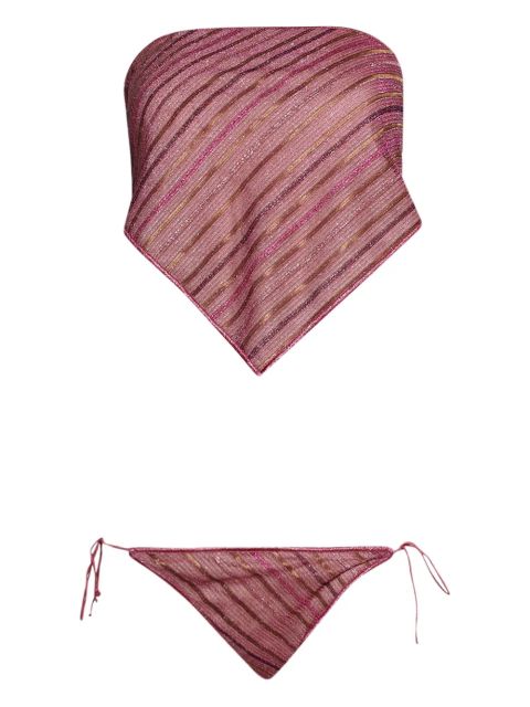 Oséree strapless striped bikini - Pink