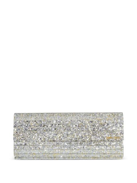 Jimmy Choo SWEETIE glitter-effect clutch bag - Silver - zdjęcie produktu nr 2