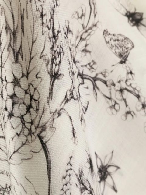 Alexander McQueen floral-print wool scarf - Neutrals