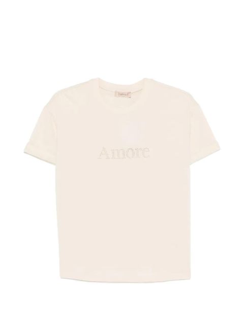 TWINSET Amore appliqué T-shirt - Neutrals - zdjęcie produktu nr 1
