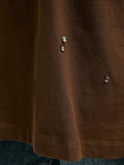 Answear.LAB t-shirt bawełniany damski kolor brązowy