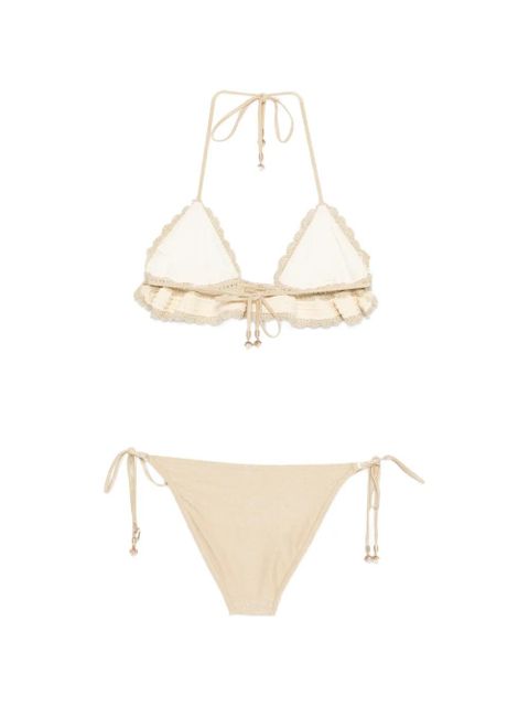ZIMMERMANN crochet ruffled bikini - Neutrals - zdjęcie produktu nr 2