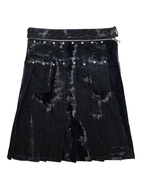Jean Paul Gaultier flock-detail pleated skirt - Black - zdjęcie produktu nr 2