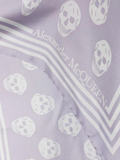 Alexander McQueen skull-print silk scarf - Purple