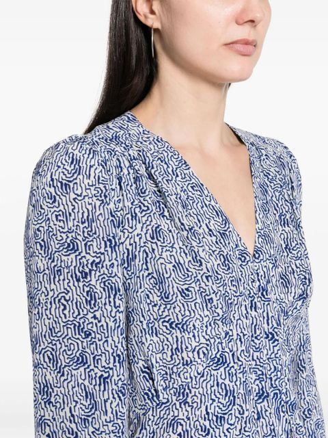 MARANT ÉTOILE Eddy abstract-print blouse - Blue
