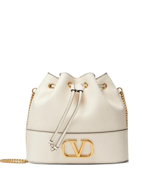 Valentino Garavani mini VLogo signature bucket bag in nappa leather - Neutrals - zdjęcie produktu nr 1