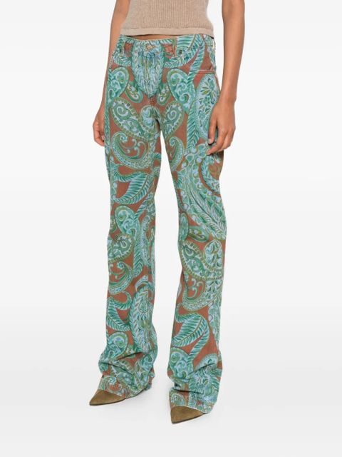 ETRO paisley-print straight-leg jeans - Blue