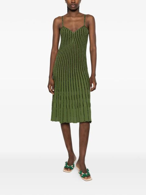 PINKO lurex-detail midi dress - Green - zdjęcie produktu nr 2