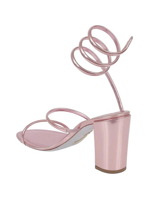René Caovilla Cleo leather heeled sandals - Pink