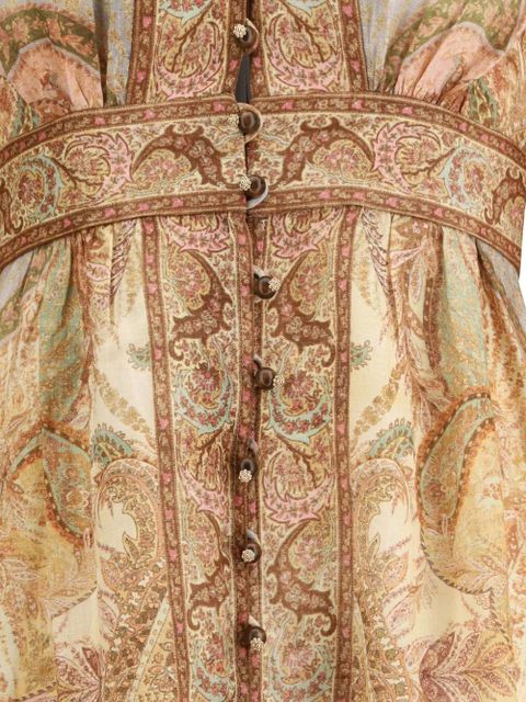 ZIMMERMANN Wanderlust plunge paisley midi dress - Neutrals