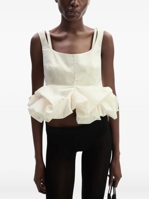 Magda Butrym ruffled peplum blouse - Neutrals