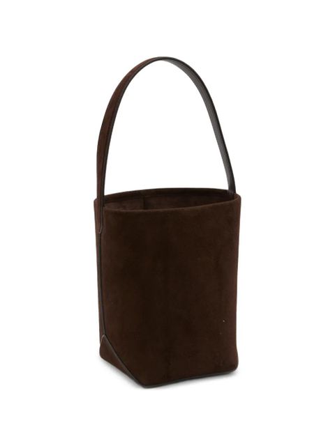 The Row geometric leather small tote - Brown