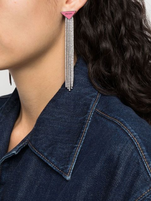 Prada Prada Symbole drop earrings - Silver - zdjęcie produktu nr 2