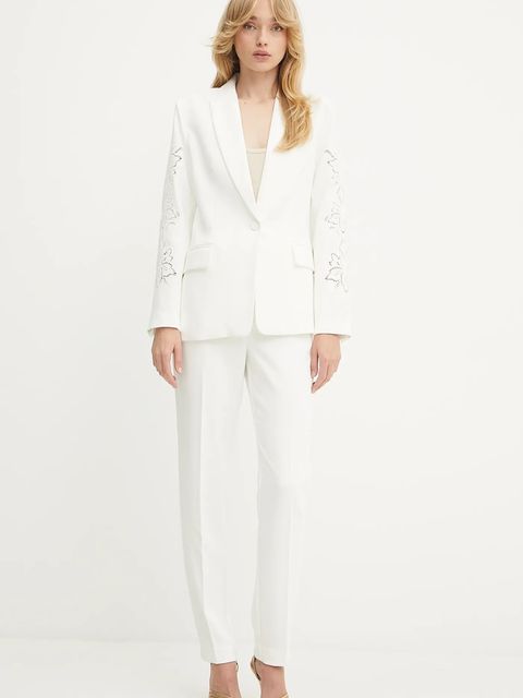 Morgan spodnie damskie kolor biały proste high waist PVAPLO - zdjęcie produktu nr 2