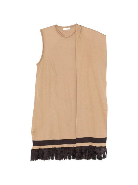 Ferragamo fringe-hem mini dress - Neutrals - zdjęcie produktu nr 1