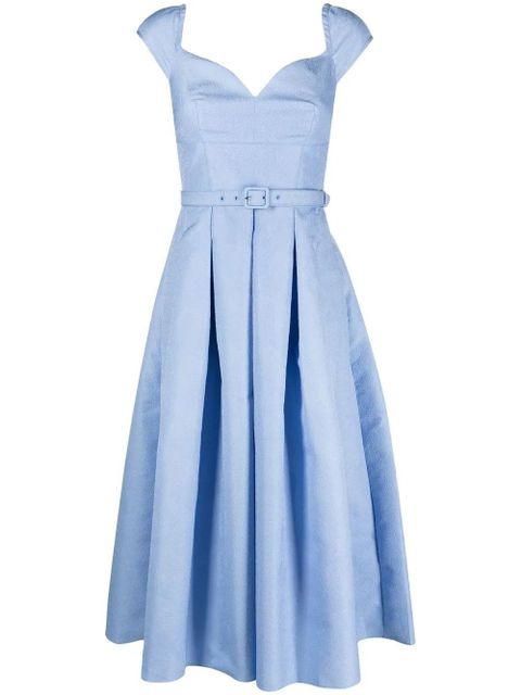 Self-Portrait pleated midi dress - Blue - zdjęcie produktu nr 1