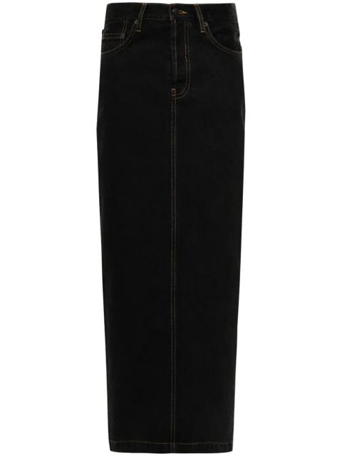 WARDROBE.NYC straight denim maxi skirt - Black