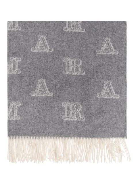 Max Mara monogram logo-pattern scarf - Grey - zdjęcie produktu nr 1