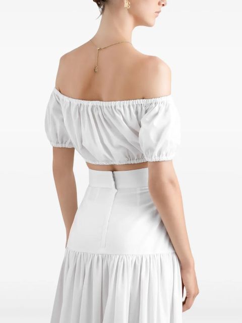 Dolce & Gabbana ruched crop top - White