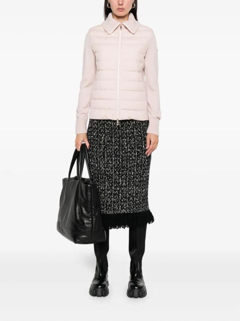 Moncler zip-fastening quilted cardigan - Pink