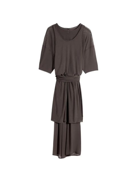 LEMAIRE draped mesh double layer dress - Brown - zdjęcie produktu nr 1