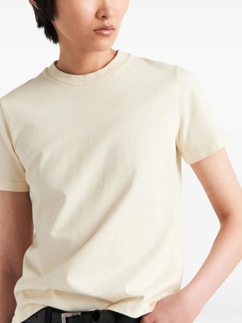 Prada triangle-logo jersey T-shirt - Yellow