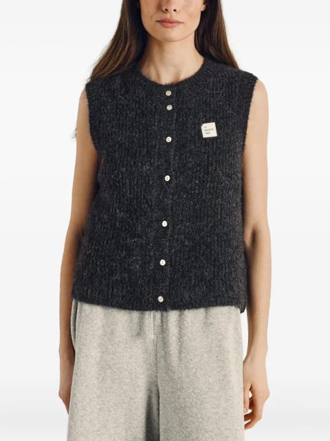 American Vintage sleeveless button East cardigan vest - Grey