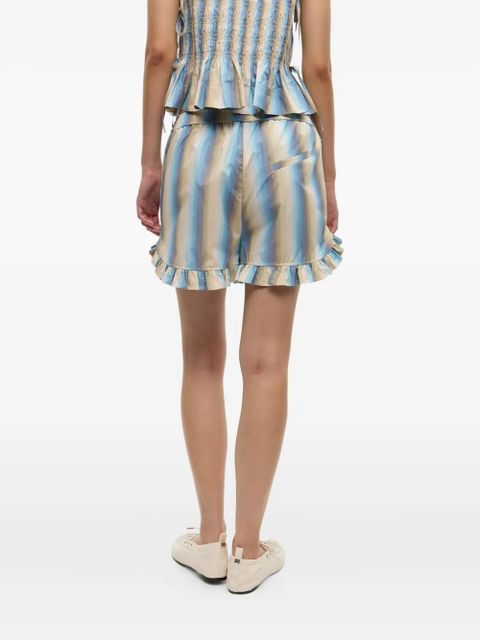 GANNI striped shorts - Neutrals