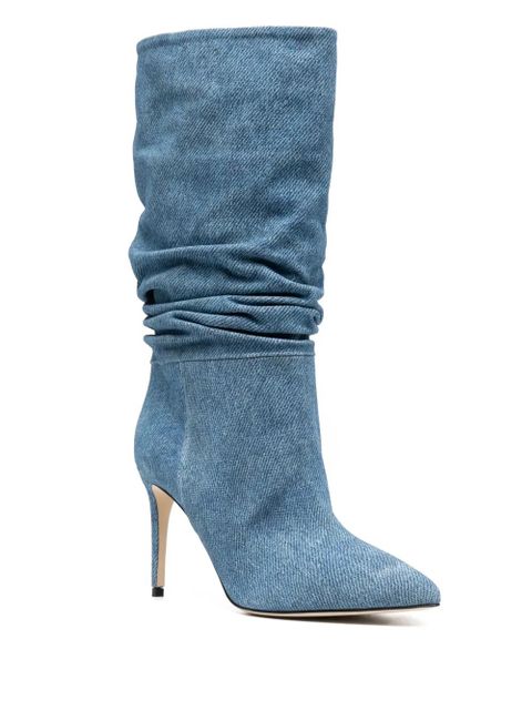 Paris Texas 98mm pointed-toe denim boots - Blue - zdjęcie produktu nr 2
