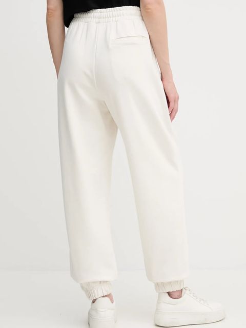 Calvin Klein spodnie dresowe bawełniane damskie kolor beżowy gładkie LV044C904G - zdjęcie produktu nr 2