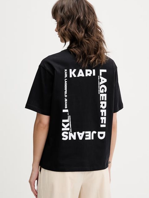 Karl Lagerfeld Jeans t-shirt damski bawełniany - zdjęcie produktu nr 2