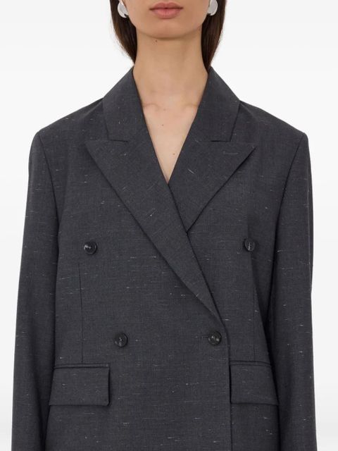 LouLou de Saison Norma double-breasted peak-lapels blazer - Grey