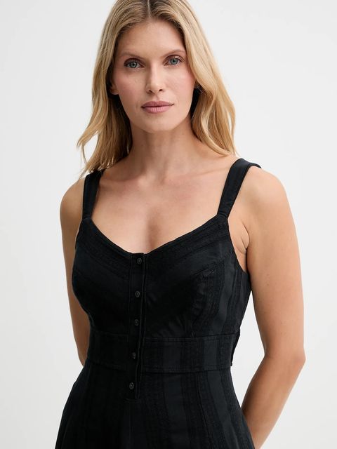 Levi's sukienka bawełniana kolor czarny midi rozkloszowana 003PR - zdjęcie produktu nr 2