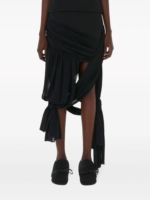 JW Anderson draped wrap midi skirt - Black