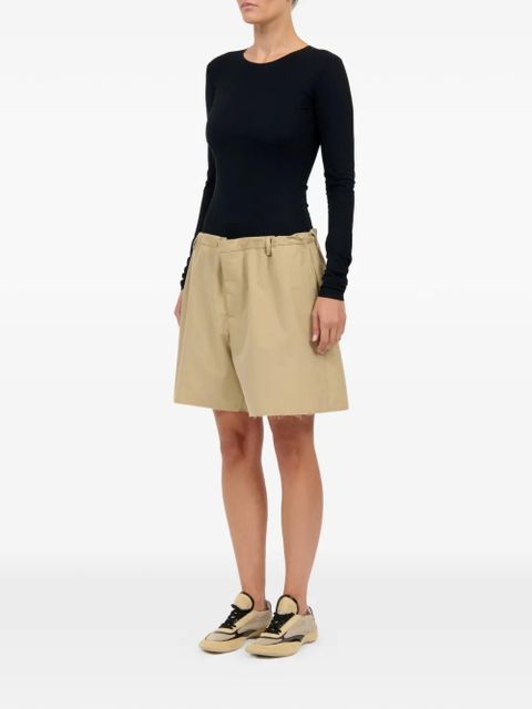 MM6 Maison Margiela frayed-details cotton shorts - Neutrals