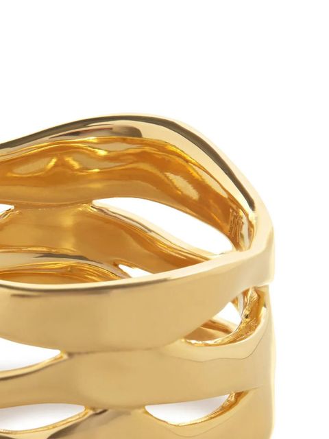 Monica Vinader The Wave triple-band ring - Gold - zdjęcie produktu nr 2