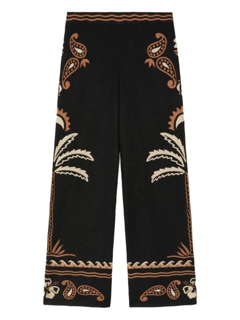Alanui Glimpse Of Eden palm-tree paisley trousers - Brown - zdjęcie produktu nr 1