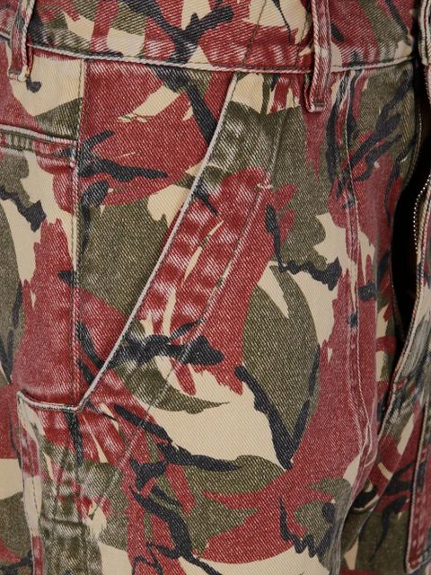 Rabanne camouflage-print jeans - Red