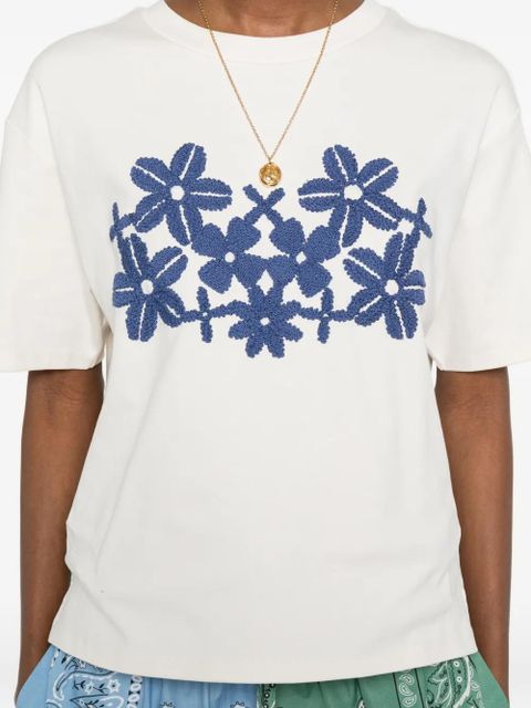 Weekend Max Mara floral-embroidered T-shirt - Neutrals