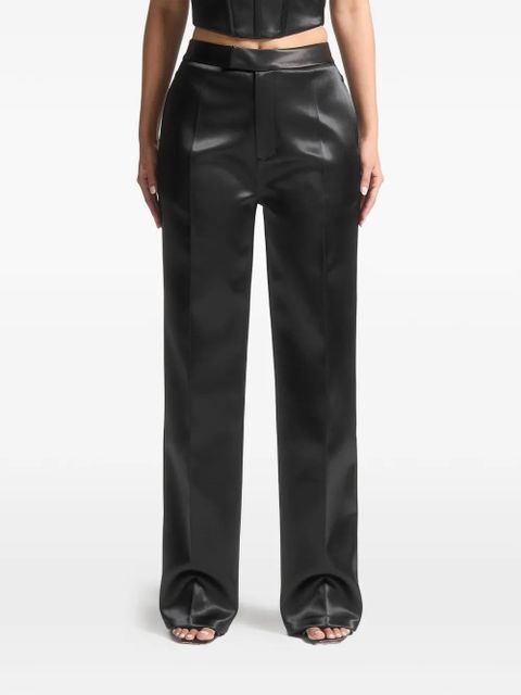 Manière De Voir Bella satin tailored trousers - Black