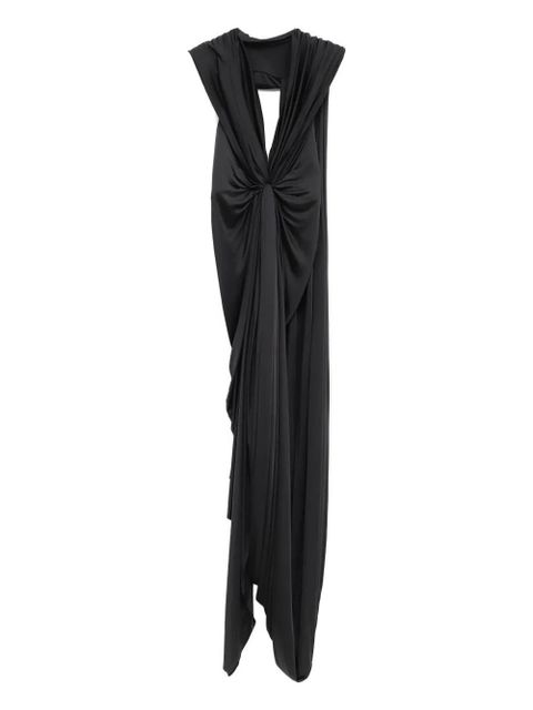 LOEWE knotted-detail draped-design dress - Black - zdjęcie produktu nr 2