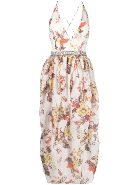 ZIMMERMANN Matchmaker Tulip floral-print midi dress - Neutrals - zdjęcie produktu nr 1
